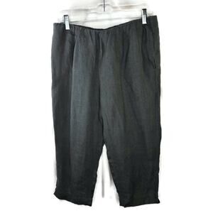 Pure Jill Linen Slim Crop Gray Pants Size Small Petite